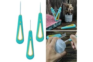 JINSHINING 3 Pcs Green Round Hole Cone Hand Drills Punch Needle Candles Wick Tools for DIY Silicone Mould Making Punch Candle Making
