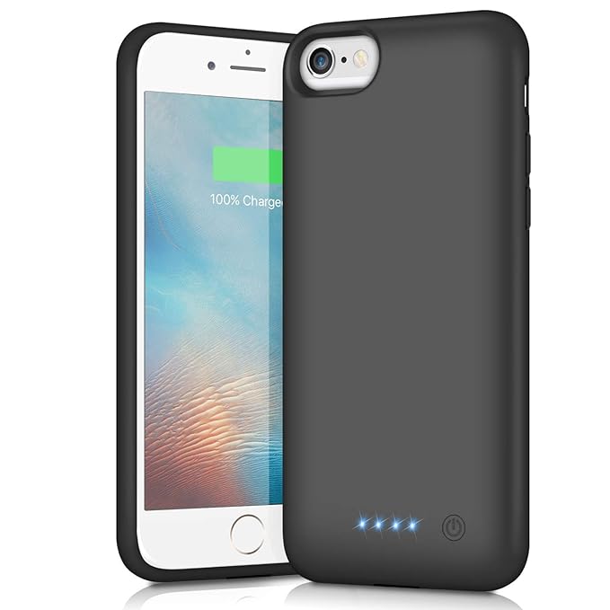 iPhone 6 7 6S 8 Akku Hülle,iPosible [6000mAh] Tragbare Ladebatterie Zusatzakku Externe Handyhülle Batterie Schutzhülle Wieder