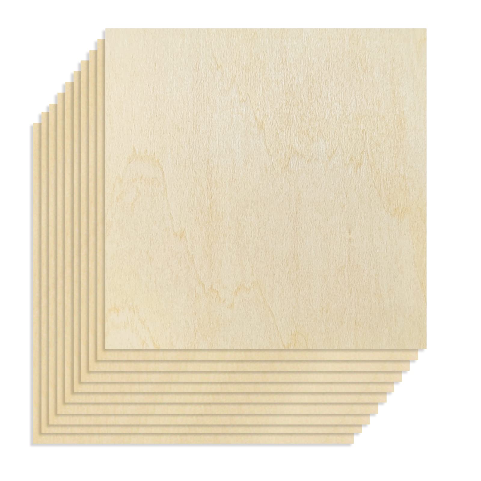 OWLKELA 10pcs 20x20x0.2cm Basswood Sheets Unfinished Wood Board, Rectangle Blank Wooden, Wooden Cutouts for Crafts, Great for Wood Burning and Laser Projects, Arts and Crafts, Wood Engraving