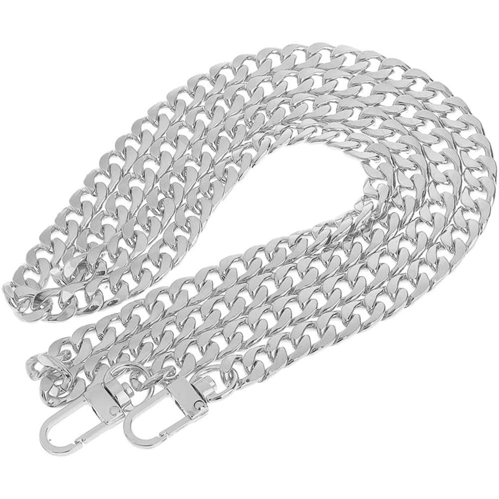 POFET 120cm Metal Cross Body Bag Chain Strap Purse Handbag Shoulder Bag Chain Replacement - Silver