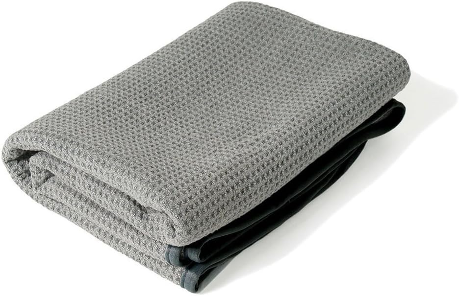 Liquid X Gray Matter Extra Large Waffle Weave Microfiber Drying Towel with Silk Edges - 25in x 36in (1 Pack)