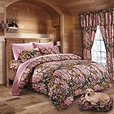 20 Lakes Woodland Hunter Camo Comforter, Sheet, & Pillowcase Set (Twin, Pink)