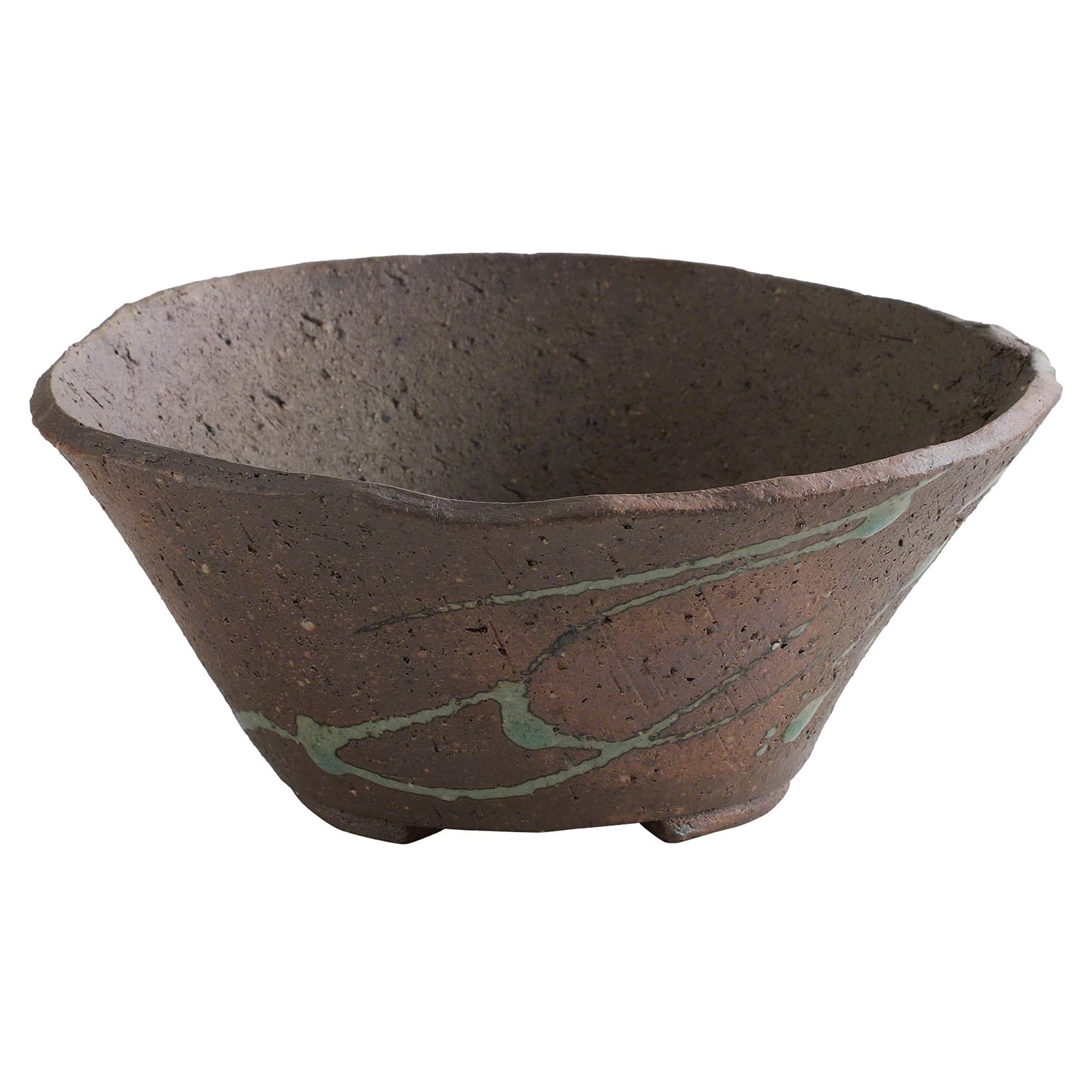 Wazakura Tokoname Bonsai Pot, 16cm (6.3"), Made in Japan, Handmade Ceramic Rustic Tatara Style with Drainage Hole, Garden Flower Planter, Ceramic Plant Pots Indoor and Outdoor - Tatara