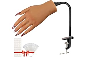 TGIRL Silicone Practice Hand for Acrylic Nails,Silicone Nail Hand Practice,Silicone Nail Hand for show,Fake Training Hand with Manicure Kits for DIY/Nail Salon Artists/Nail Artist（4#-left）