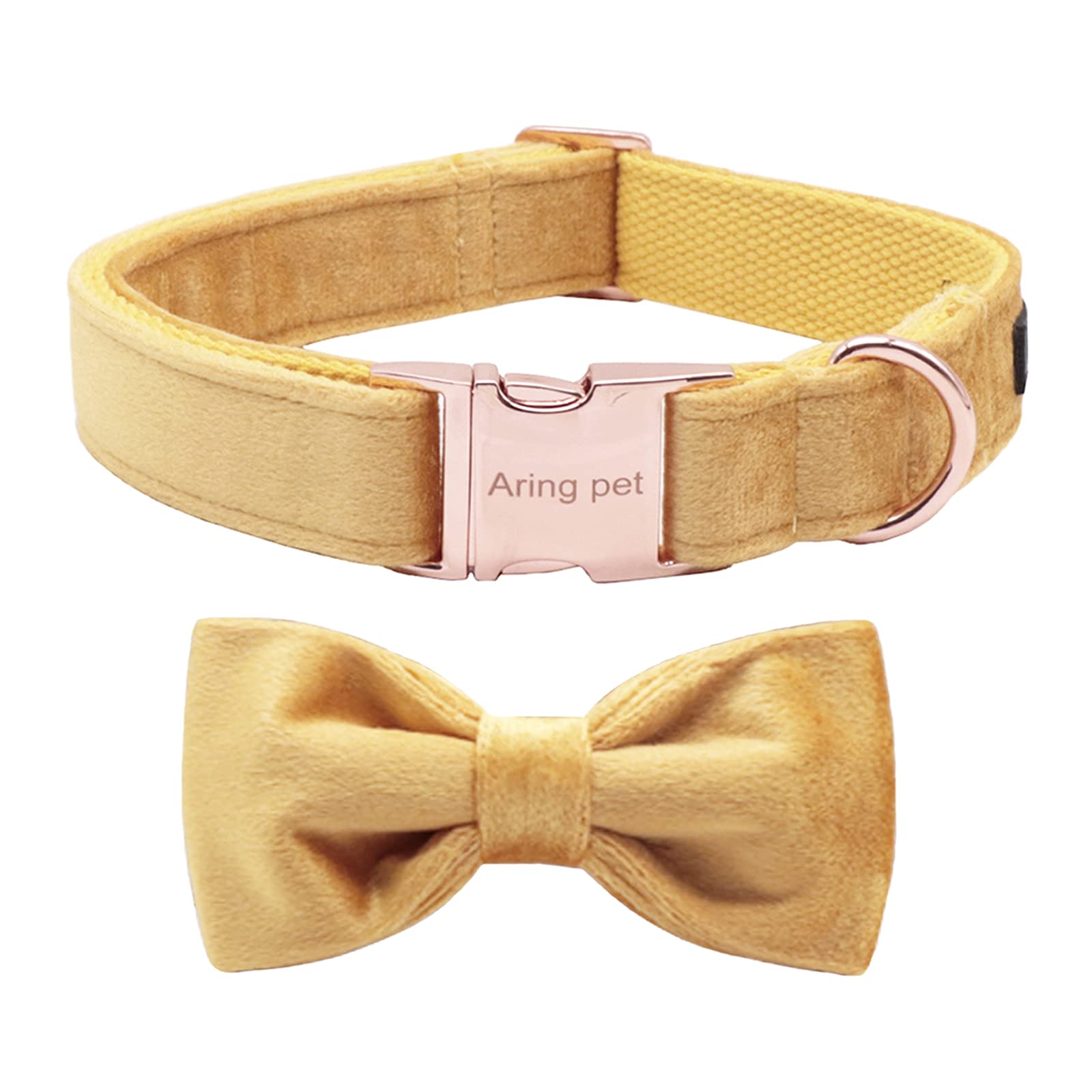 ARING PET Velvet Dog Collar-Bowtie Dog Collars, Soft&Comfortable Velvet Collar Gifts with Bow for Small Medium Large and Girl Boy Dogs