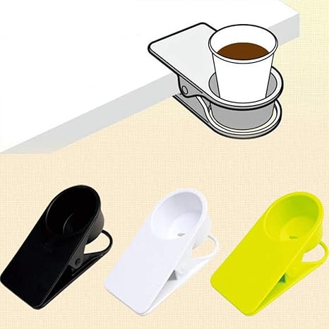 Amazon Co Jp ドリンクカップホルダークリップ テーブルボトルカップスタンドdiyガラスクランプ収納ソーサークリップ ウォーターコーヒーマグカップホルダークリップデザインホーム オフィス ブラック ホーム キッチン