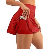 AFFOLE Women's Tennis Golf Skirts High Waisted with Pockets Inner Shorts for Athletic Skorts Sports Running Pickleball