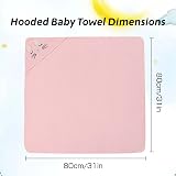 HiABsee Baby Towels with Hood Pink Cat Ultra Soft 80x80cm Coral Fleece view 2