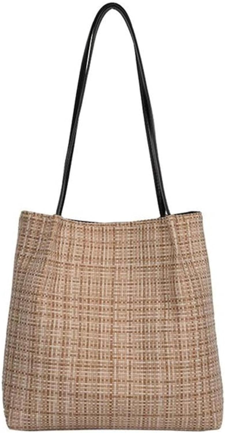 Extra Large Women Canvas Bags Checked Pattern Design Handbag Soft Warm