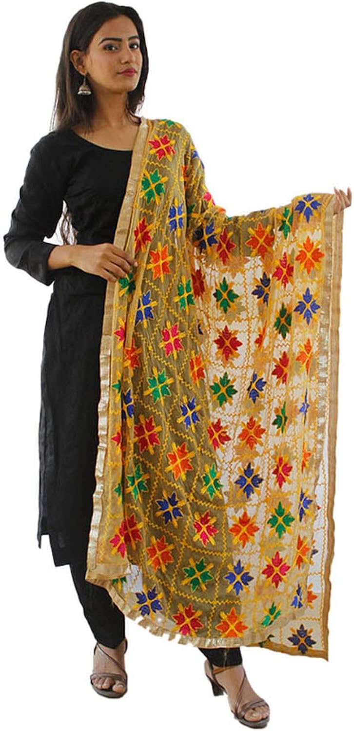Sahej Suit Phulkari Embroidery Dupatta 