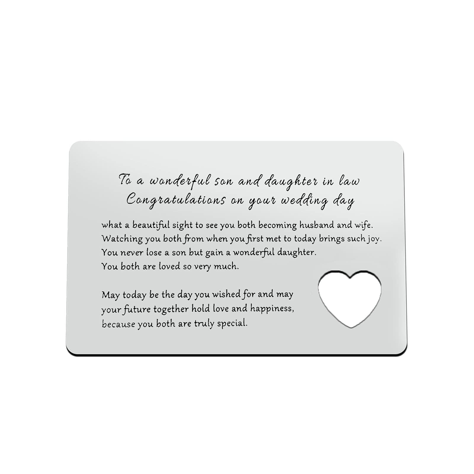Son Wedding Gift from Mom Dad Daughter in Law Gifts Wedding Gift Engraved Wallet Card for Bride from Mother-in-Law on Wedding Day Wedding Gift for Son Daughter in Law Groom Wedding Gift Ideas