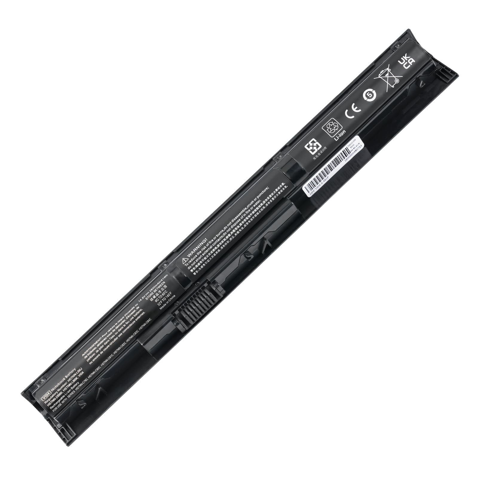 Wikinu 2600mAh V104 756743-001 VI04 756478-421 Battery for HP ProBook 450 G2 455 G2 440 G2 756746-001 756744-001 756745-001 75647 8-851 756478-422 756479-421 【14.8V /38Wh/4-Cell】