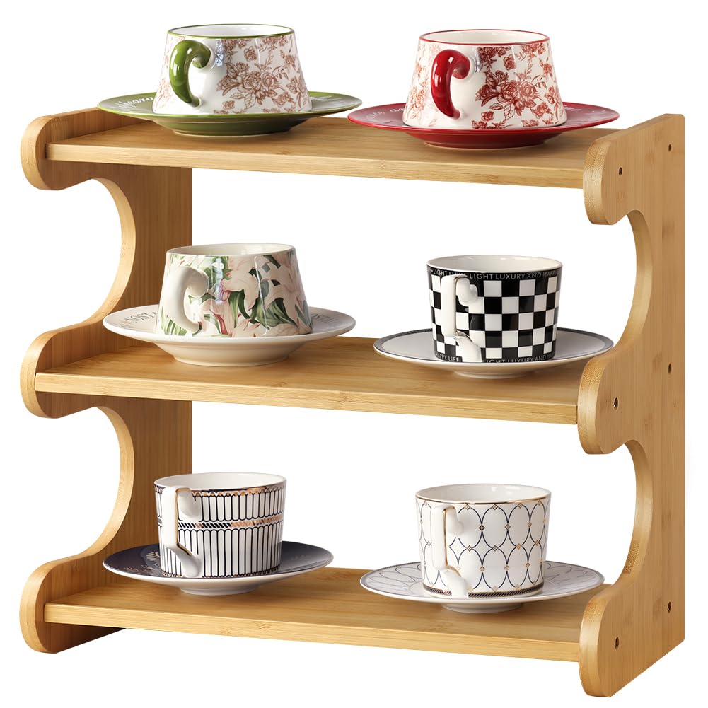 Photo 1 of BFTOU Bamboo Desk Organizer Multifunctional 3 Tier Office Table Shelf Bookshelf Supplies Storage Rack for Kitchen Living Room