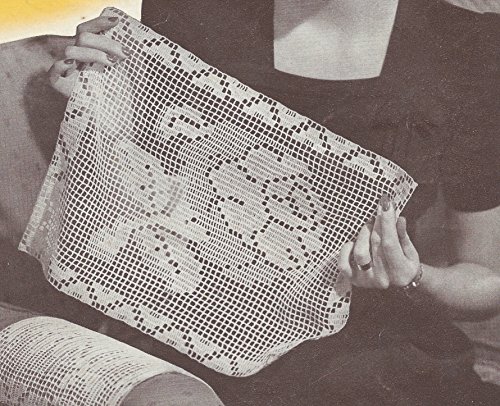 Vintage Crochet PATTERN to make -Filet Rose Motif Runner Chair Doily RadiantRose. NOT a finished item. This is a pattern and/or instructions to make the item only.