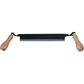Timber Tuff TMB-10S 10-inch Straight Draw Shave | Sharpened Steel Edge, 5 mm Thick, 30 Degree Bevel, HRC 30 Hardness, Wood Grip Handles, Blade Sheath Included, for Firewood