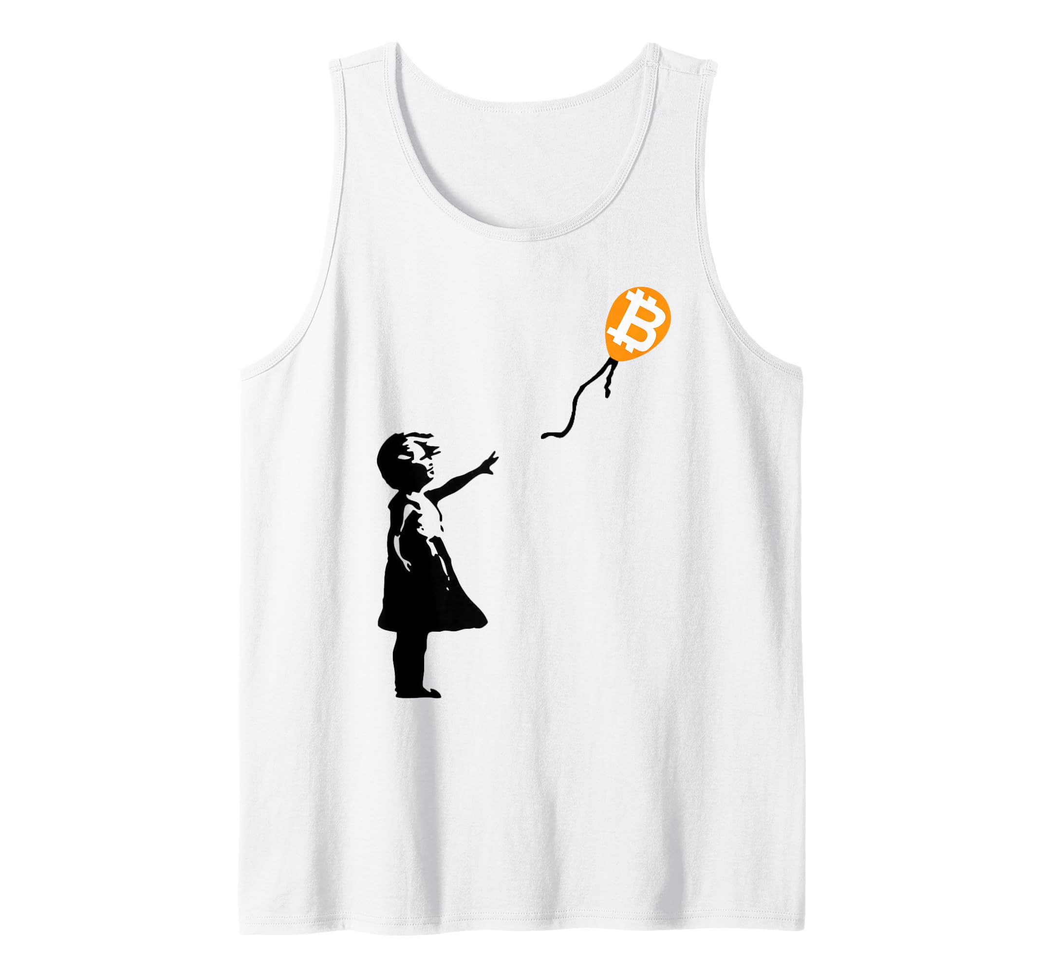 Girl with btc balloon crypto bitcoin for cypherpunks Tank Top
