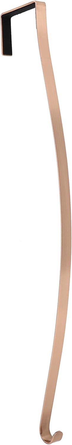 Wreath Hangers - Haute Decor HighProfile® Curved Wreath Hanger (Brushed Copper) - Over The Door Wreath Holder Hook for Doors with Raised Features and Trim