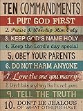 Ten Commandments Contemporary Design 12 x 16 Wall Plaque Inch