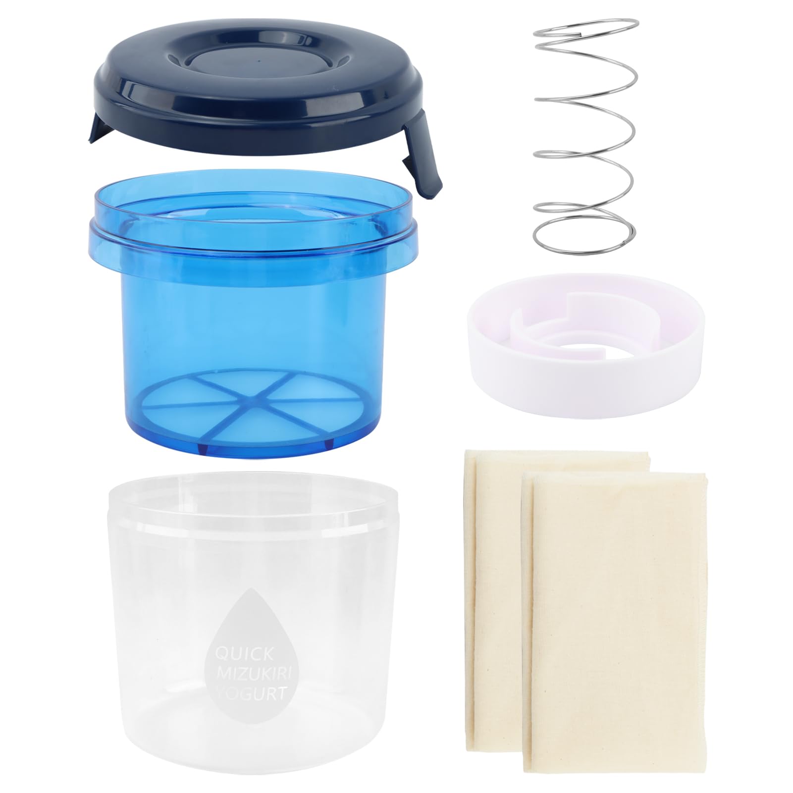 Greek Yogurt Strainer with Lid, Reusable Yogurt Filter with Ultra Fine Mesh Yogurt Strainer to Makes small batches of Thick Creamy Greek or Coconut Yogurt Cheese, Soy Milk(blue)