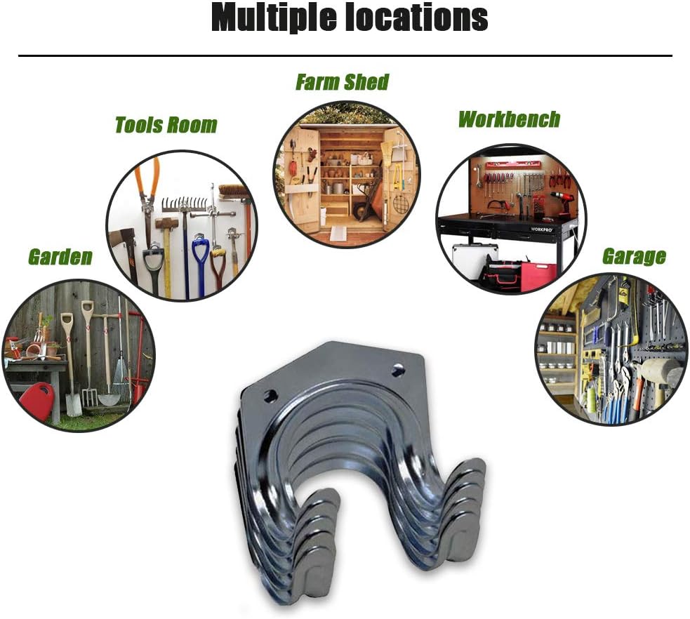 Set 15 Ganci Per Attrezzi Da Garage - In Ferro Zincato, Con Viti E Tasselli, Per Parete