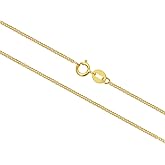 BEBEWO 10k 14k 18k Real Gold Thin Gold Chain Necklace for Women, Classic Thin Cable Chain Necklace 1mm, 1.2mm, 1.35mm, 1.6mm, 1.75mm Durable Strong Solid 14k Gold Chain Necklace Women