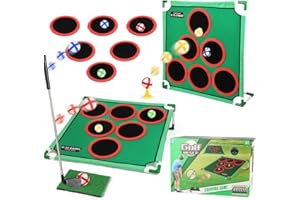 Maksone - Fun Yard Games - Backyard Games for Young Adults, Fathers & Golfers, Includes 16 Velcro Golf Balls, Putting Mat & Case