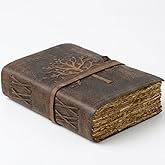 NomadCraftsCo. Vintage Leather Journal Tree of Life-Leather Bound Journal-Antique Paper-Beautiful Embossed Tree Leather Sketchbook - For Drawing Sketching and Writing-240 Pages