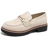 GUTOUGE Round Toe Chunky Loafers Women Platform Loafers for Women