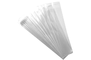 FlanicaUSA 200ct Adhesive Treat Bags 2 x 10 Clear - 1.4 mils Thick Self Sealing OPP Plastic Bags/Clear Flat Resealable Cello/