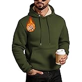 Men's Sherpa Fleece Lined Hoodie Thick Pullover Hooded Winter Warm Casual Athletic Sweatshirt with Kangaroo Pocket