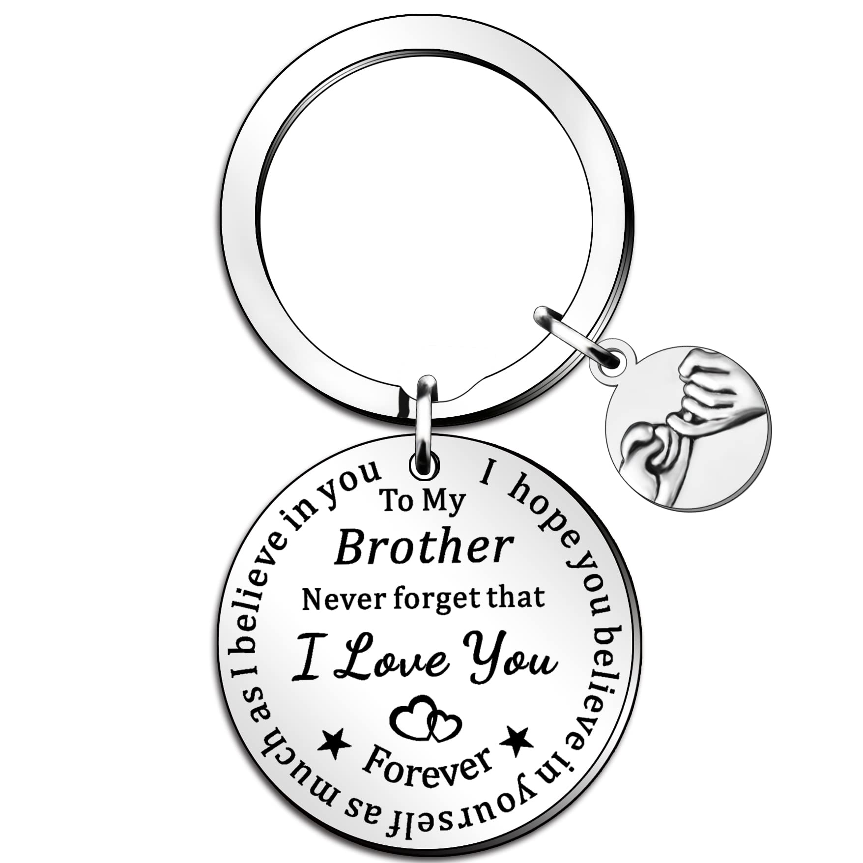 QMVMV Personalised Inspirational Brother Family Tree Keyring Gifts From Sister Brothers For Birthday Christmas Keychain Engraved Never Forget That I Love You