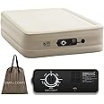 Simpli Comfy 18” Queen Inflatable Air Mattress with Built-in Dual Pump, Adjustable Firmness, Foldable Blow-Up Mattress with Storage Bag, Self-Inflating Air Mattress for Home, Guest, Travel, Camping