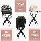 Dreamlover Wig Stands 3 Pack Portable Wig Head for Storage Black view 3