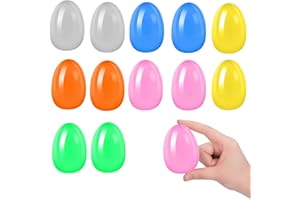12-Pack Openable Plastic Easter Eggs - 4x6cm (1.6x2.4) Fillable Party Eggs in Light & Dark Assorted Colors, for Egg Hunt & Pa