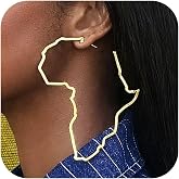 African Earrings for Black Women Black History Earrings for Women Africa Map Jewelry Juneteenth Accessories African Dresses Outfit