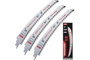 MORETOPGOOD 9” Arc Edge Reciprocating Saw Blade, 7TPI Japanese Teeth with Curved Edge Wood Pruning Saw Blades for Tree Trimmi