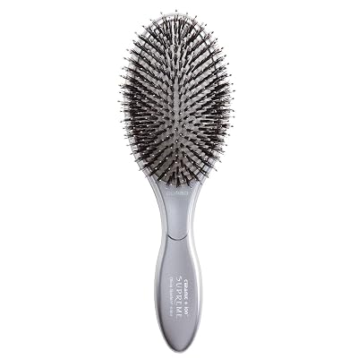 Olivia Garden Ceramic + Ion Supreme Paddle Hair Brush for Men and Women - Professional Boar Bristle Hair Brush for All Hair Lengths - Frizz-Free Results