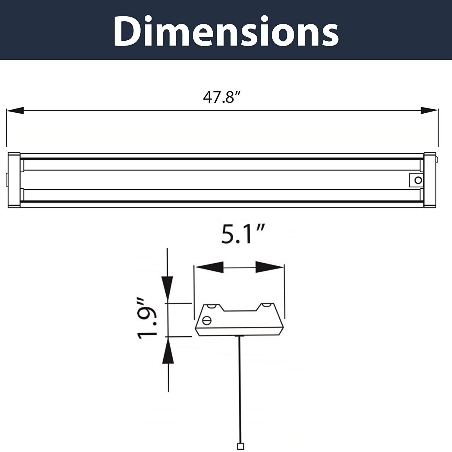 Bay Lighting Nonlinkable Pull Cord Chain Replaces 4 Foot Fluorescent