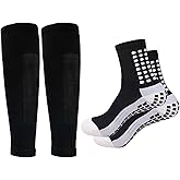Men's Soccer Non Skid Ball Socks Anti Slip Grip Non Slip Socks, Shin Guard Sleeves, With Or Without Guard Straps for Football