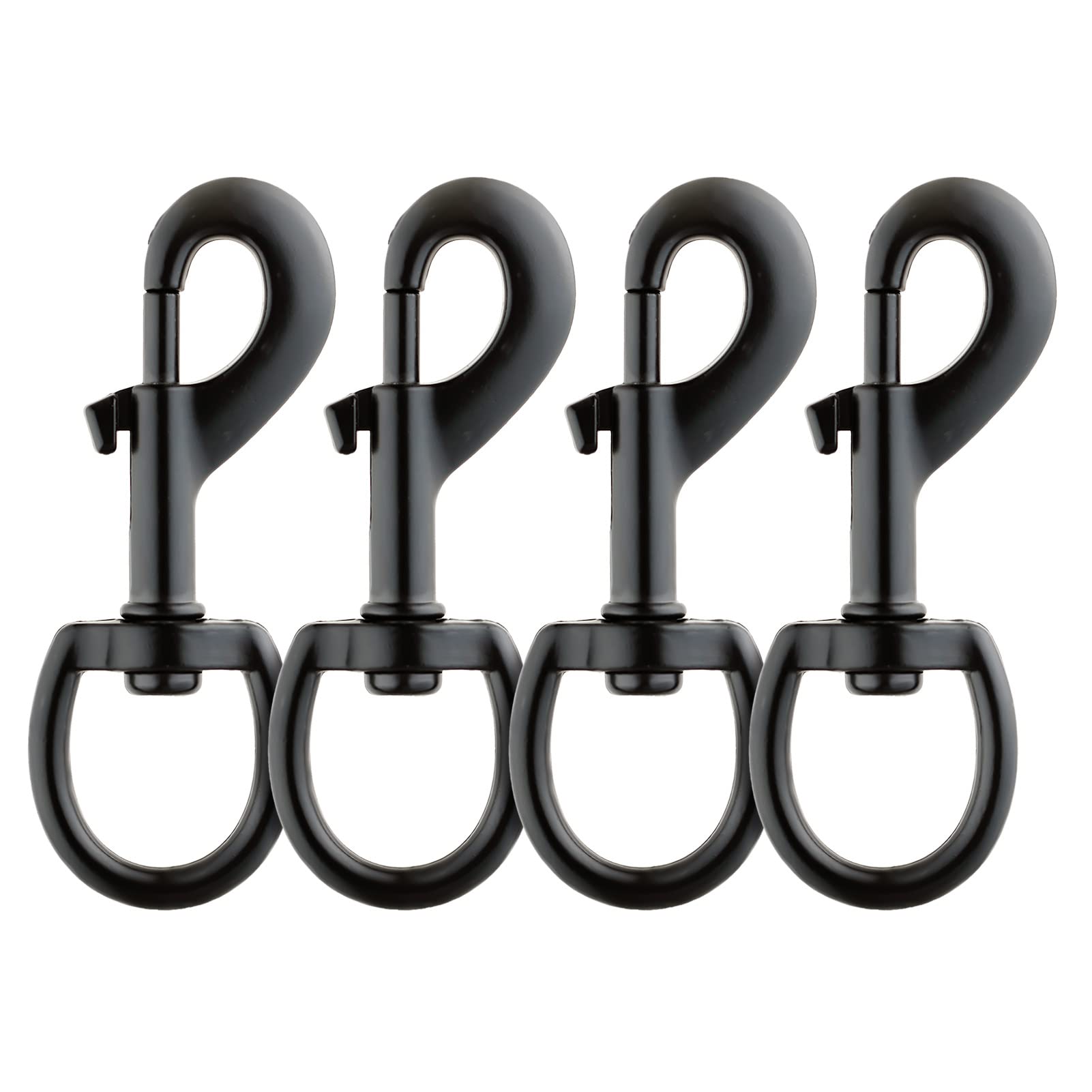 Dog Lead Clip Clasp Black Heavy Duty Swivel Snap Hooks Pet Leashes Trigger 3.5 Inch 4pcs