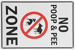 KALLORY Dog Warning Sign No Pee or Poop for Lawn Garden Courtyard Outdoor Use Weatherproof Metal