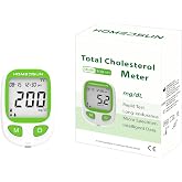 HOMEDSUN HSTCM101 Total Cholesterol Monitor Kit with 10 Strips Lancets | Home lipid panel test meter for cardiovascular health tracking, includes strips and lancets