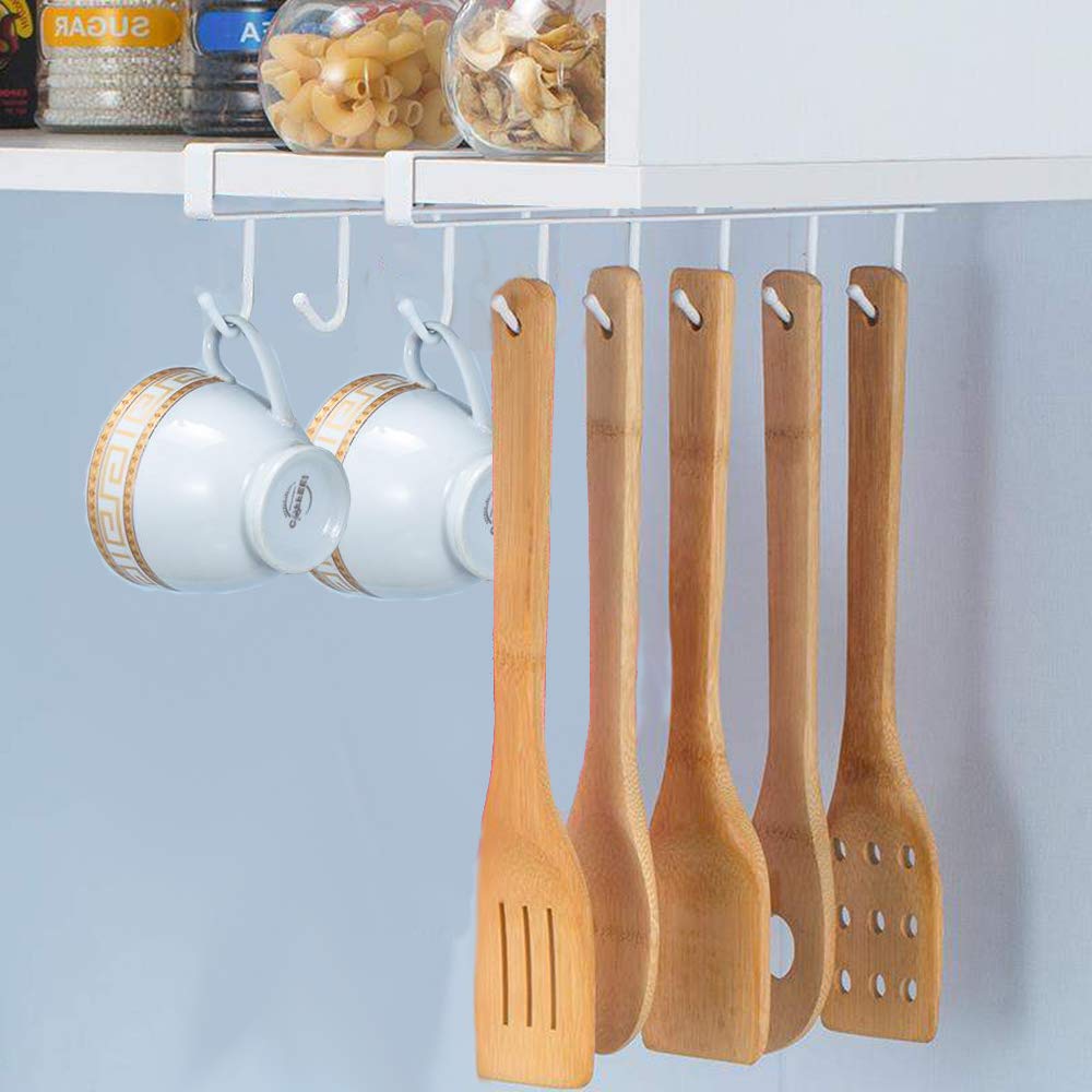 N / A AliCH 2pcs Cups Hooks Under Cabinet Mug Storage Hooks Cup Holders Mutifunctional Hooks Kitchen Utensil Ties Belts Scarf Hanging Rack Holder Without Drilling (B)
