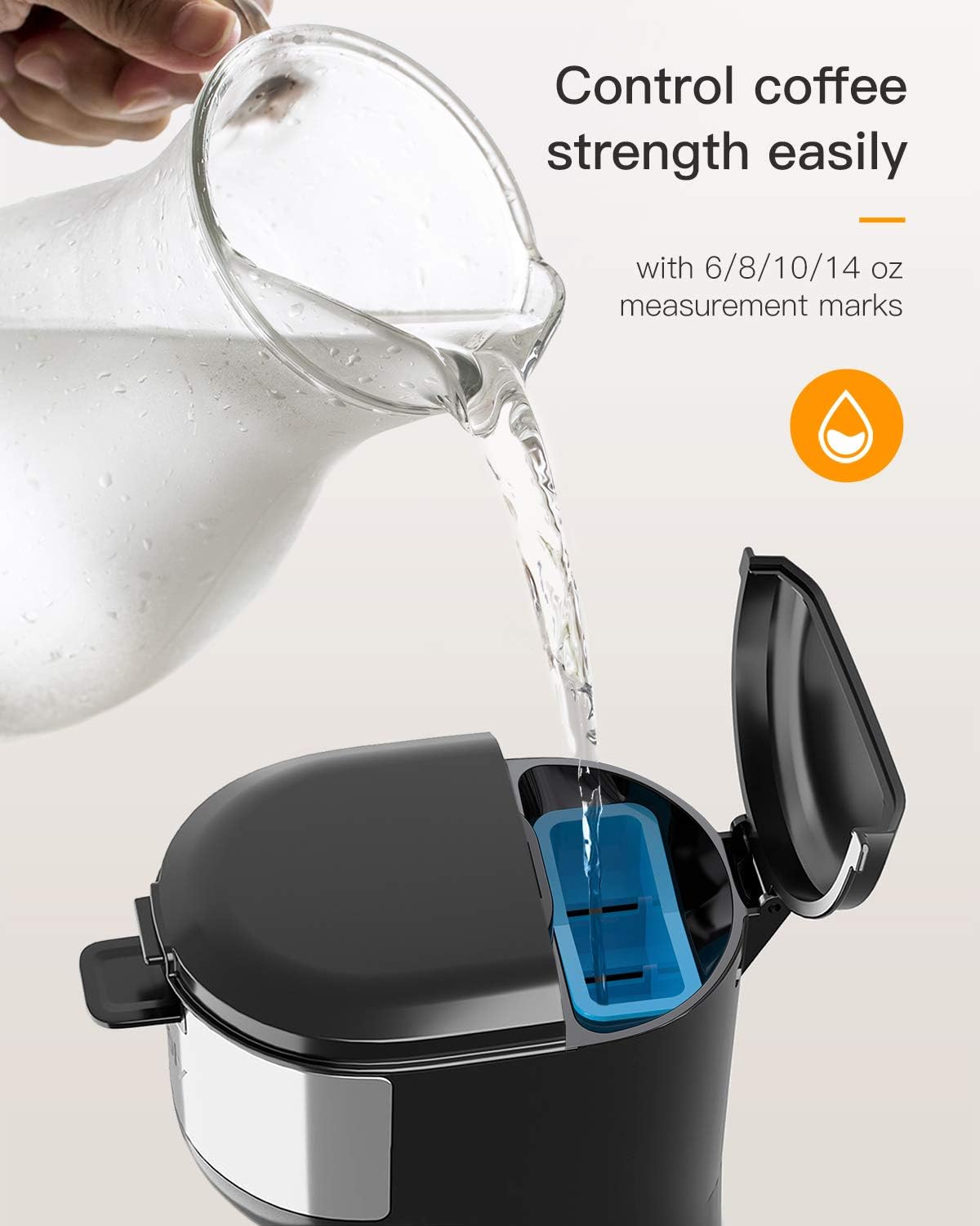 Sboly Single Serve Coffee Maker Brewer for K-Cup Pod & Ground Coffee Thermal Drip Instant Coffee Machine with Self Cleaning Function, Brew Strength Control: Kitchen & Dining