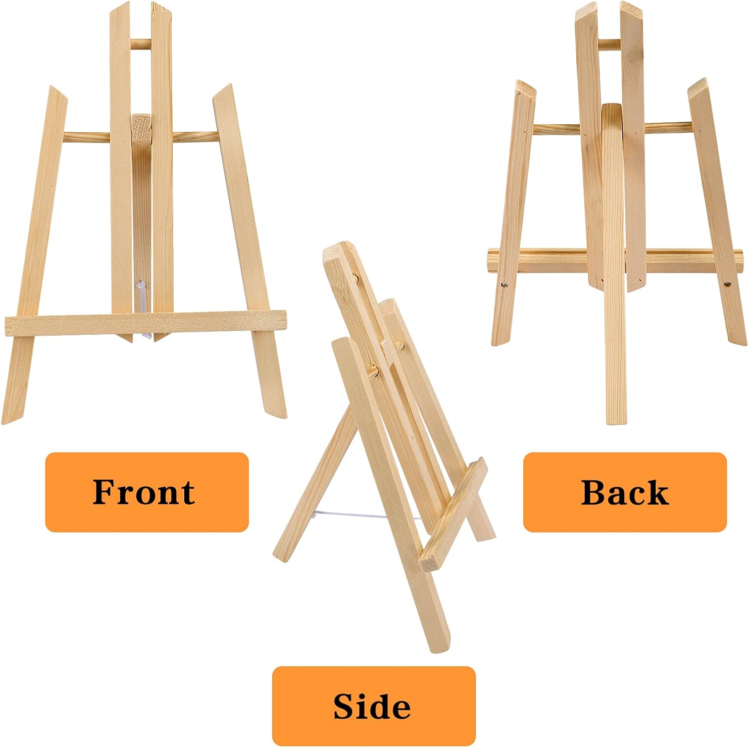Jekkis 12" Wooden Easel, 4 Packs Tabletop Display Easels for Painting Canvas, Art Craft Easel Stand for Artist Adults Students Classroom