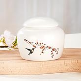abooxiu Small Urns for Human Ashes Keepsake Mini Cremation Urns for Ashes Ceramic Cremation Keepsakes Memorial Ash Keepsake with Hummingbird and Maple Blossom Decorative Burial Urn for Adult Men Women