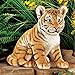 Collections Etc Sitting Baby Tiger Statue Outdoor Garden Decor or Indoor, Hand Painted