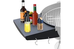 GRIMATE Grill Table Shelf for Weber Kettle - Charcoal Grill Side Table Shelf for Weber Grill 22 Inch, Accessories for Weber Master Touch, Premium, Original Charcoal Grill