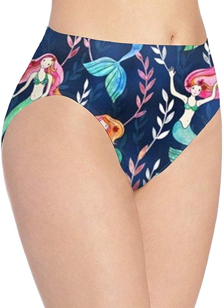 Underwear Women's Little Merry Mermaids Print Underwear,Girls Cute