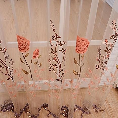 Buy Hot See Through Sheer Panel Door Sheer Curtains Beads Tassel